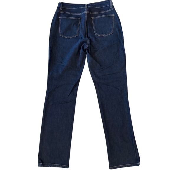 Talbots Straight Leg High Rise Jeans Sz 12 Dark Wash Denim Basic Stretch Casual - Picture 2 of 8